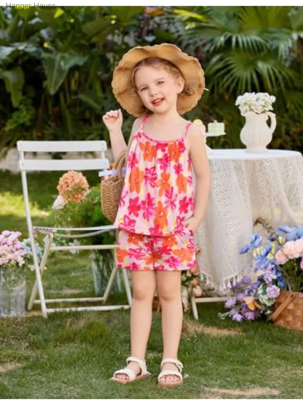 Toddler Girl 2 Piece Tank Top and Short Set with Pockets